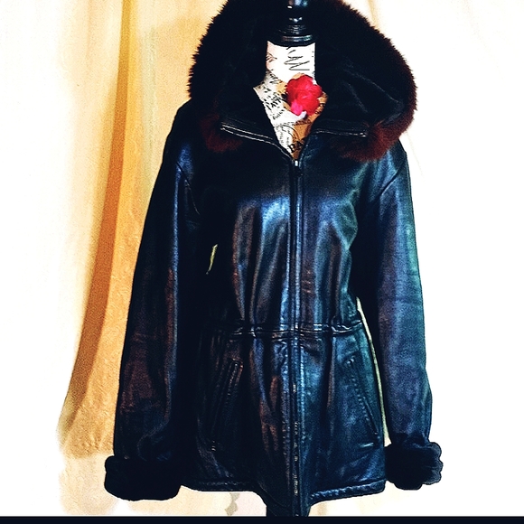 Andrew Marc Jackets & Blazers - TODAY ONLY 80% OFF !LEATHER AND FOX FUR COAT LARGE
